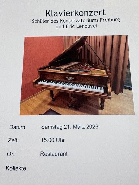Klavierkonzert Samstag 21. März 2026