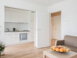 Küche und Wohnzimmer